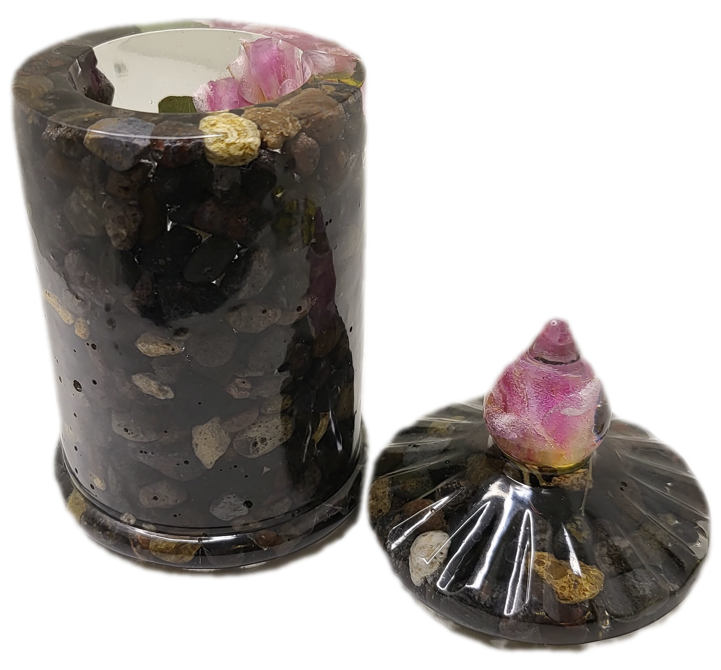 Rustic Rock Jar with lid