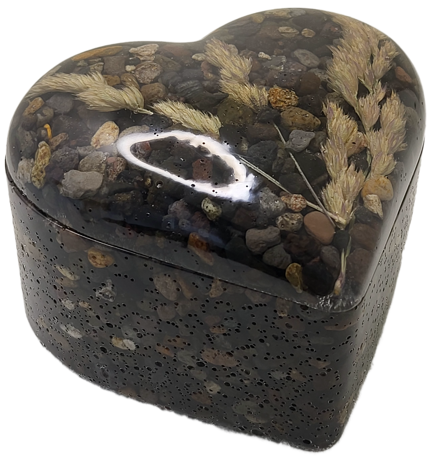 Rock pot heart with lid