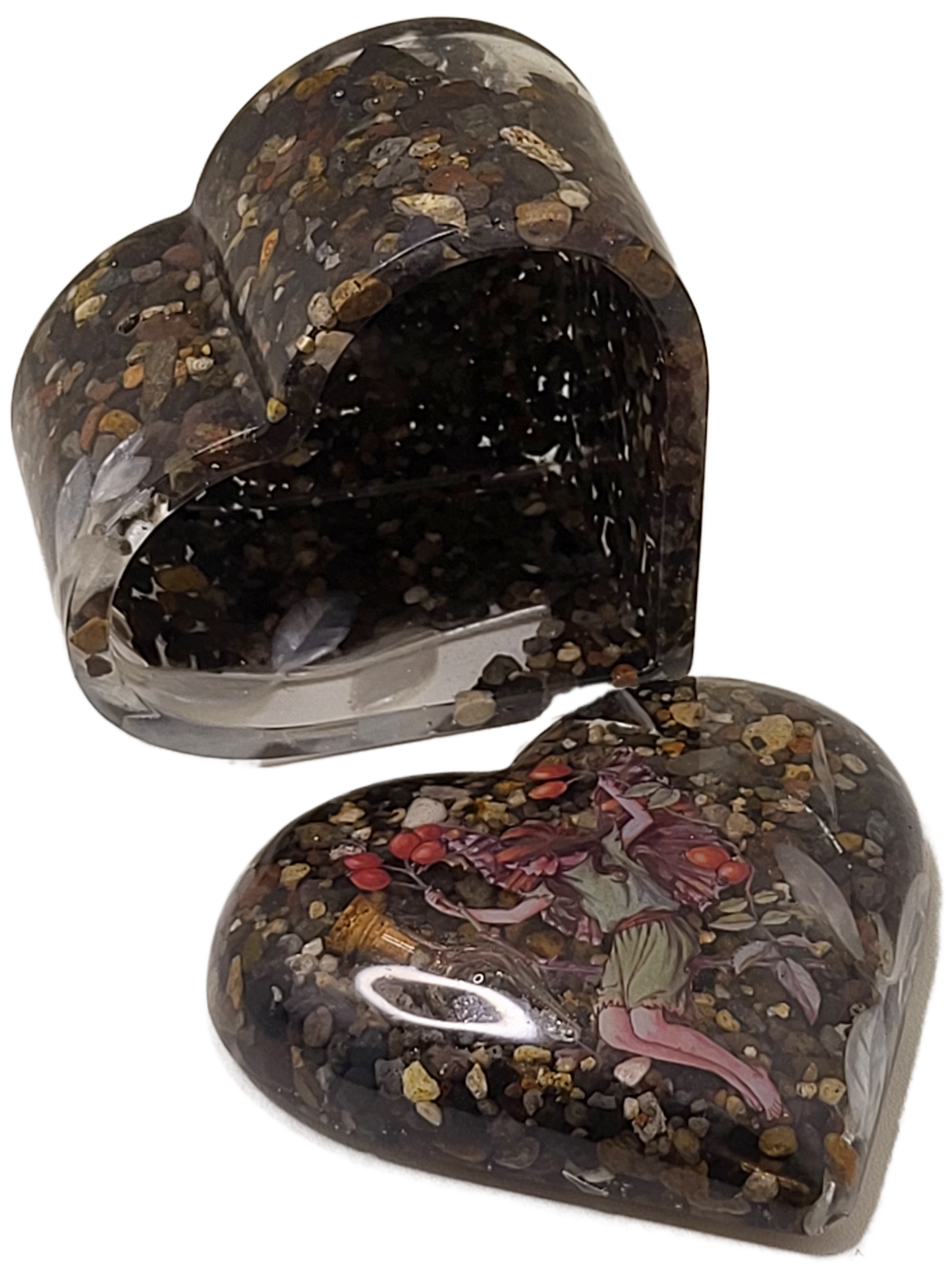 Rock pot heart with lid