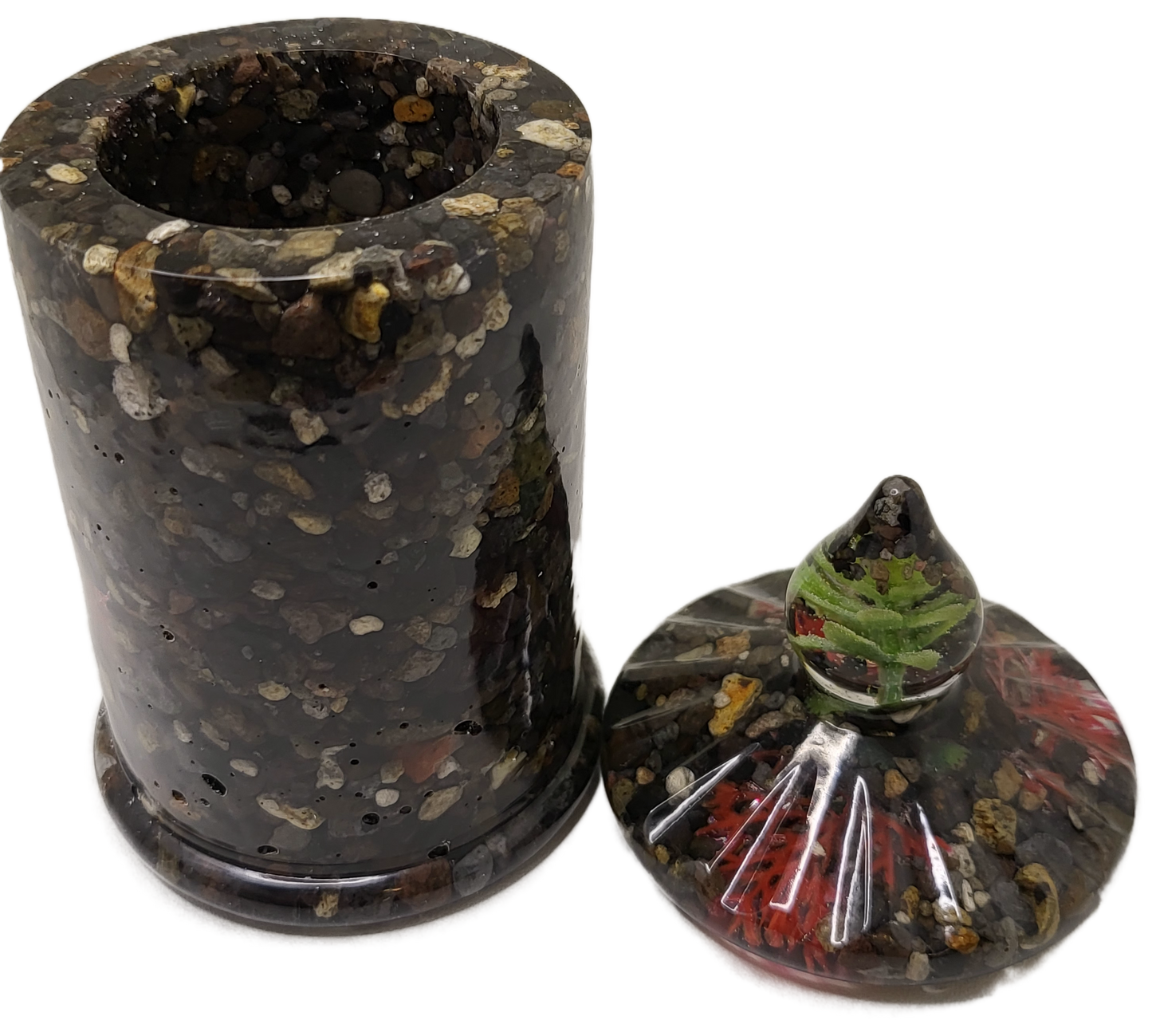 Rustic Rock Jar with lid