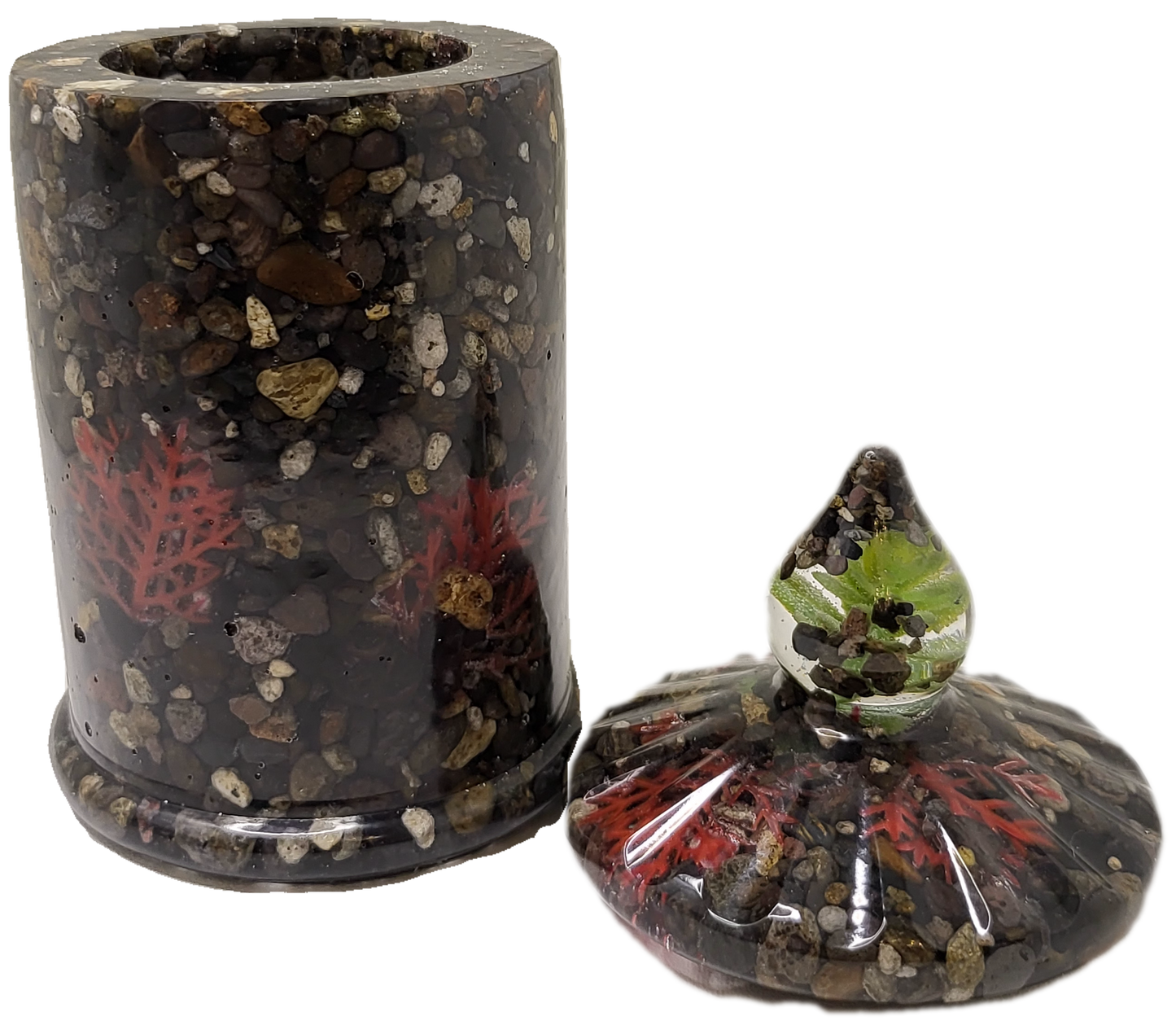 Rustic Rock Jar with lid
