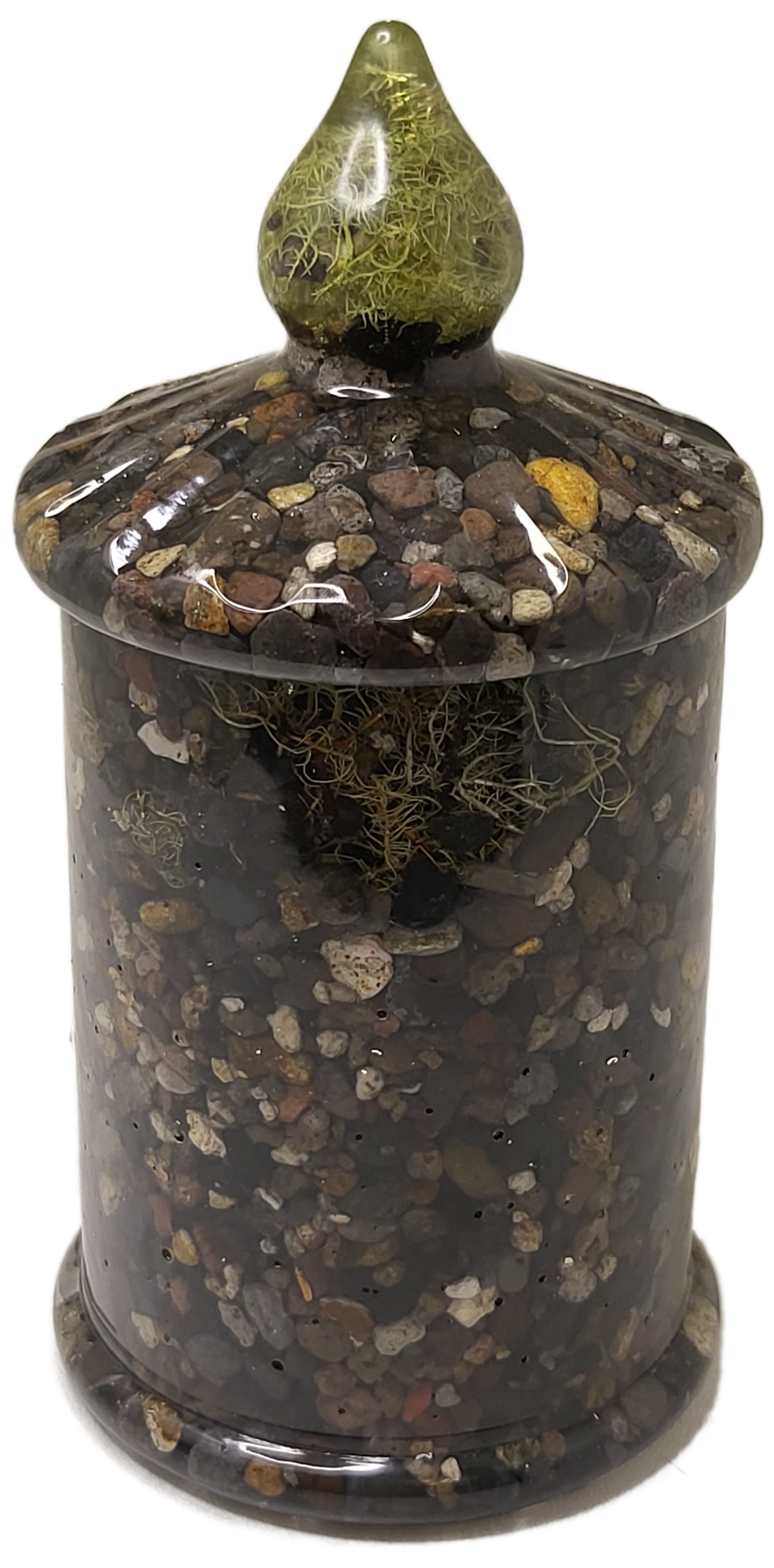 Rustic Rock Jar with lid