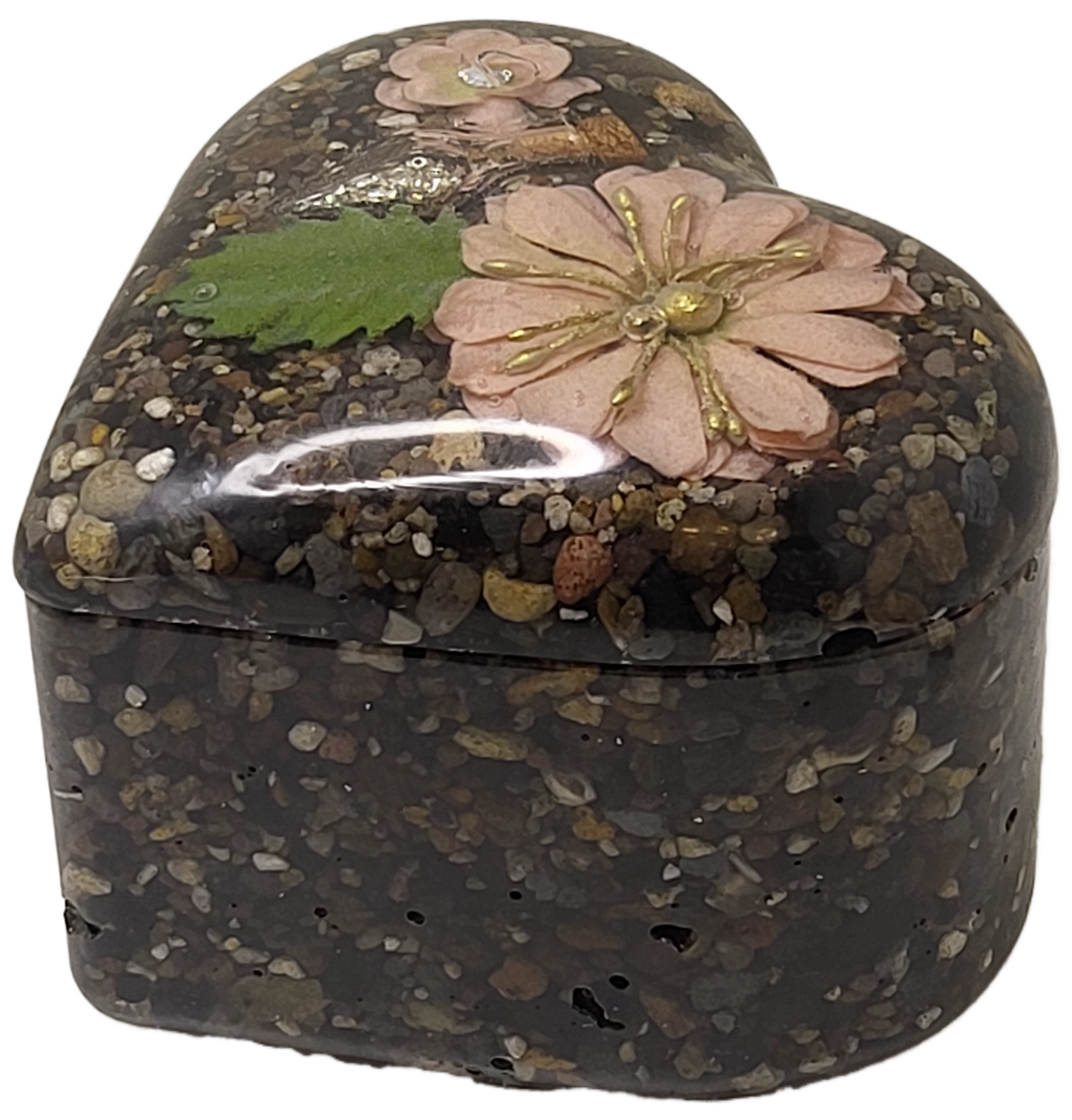 Rock pot heart with lid