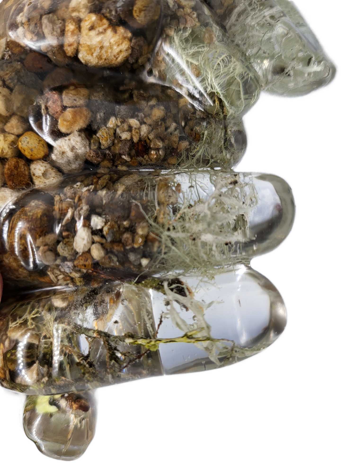 Rock dish giving hands