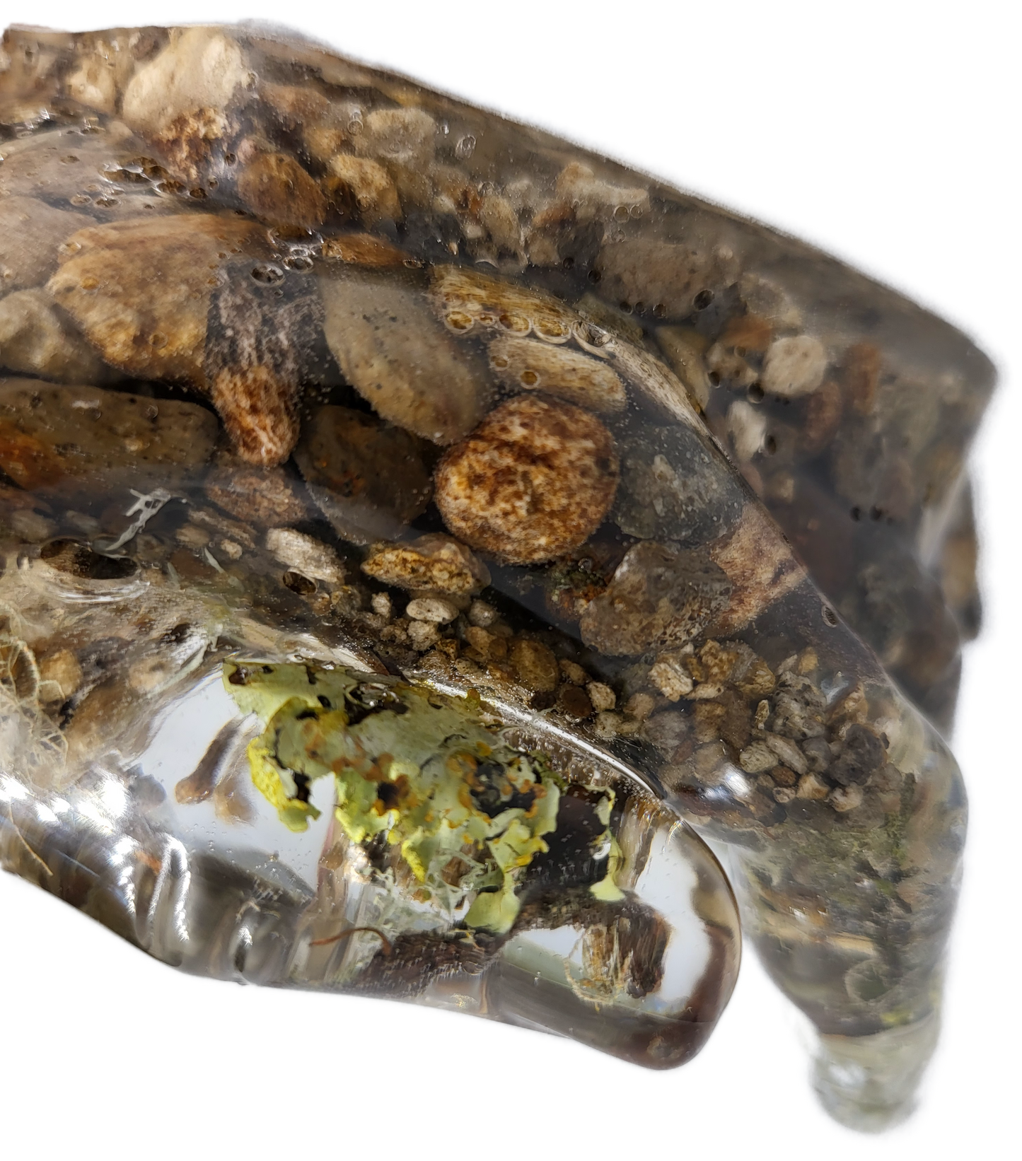 Rock dish giving hands