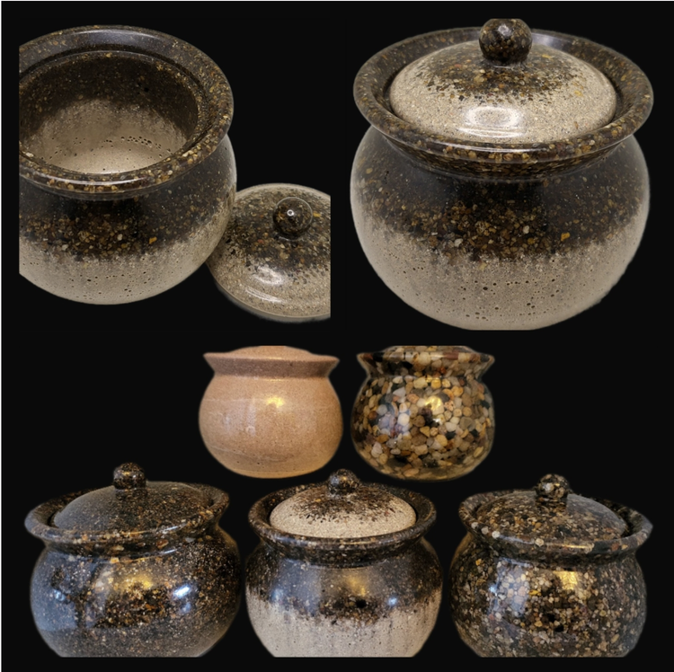 Rustic Rock pots with lid