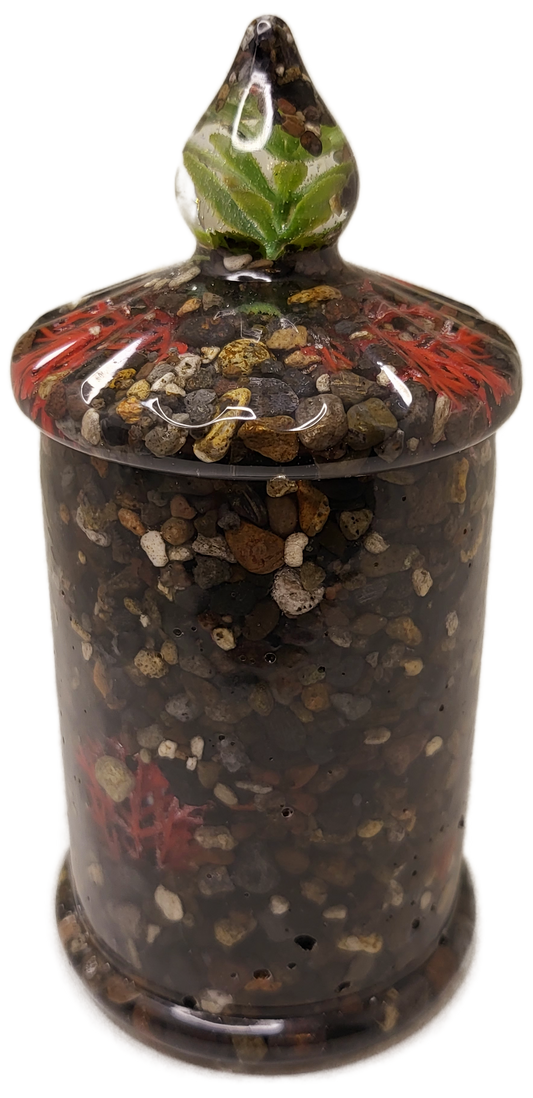 Rustic Rock Jar with lid