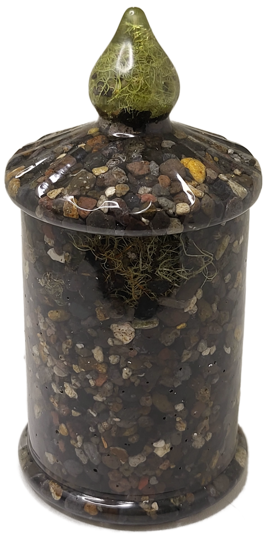 Rustic Rock Jar with lid