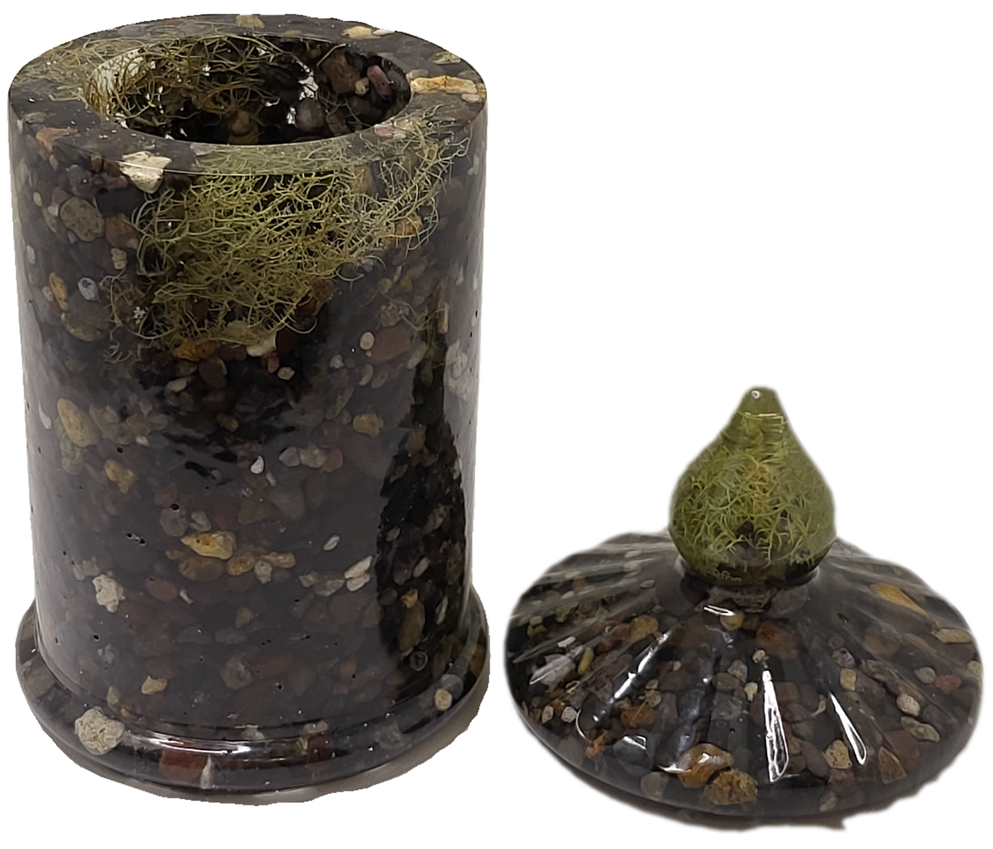 Rustic Rock Jar with lid