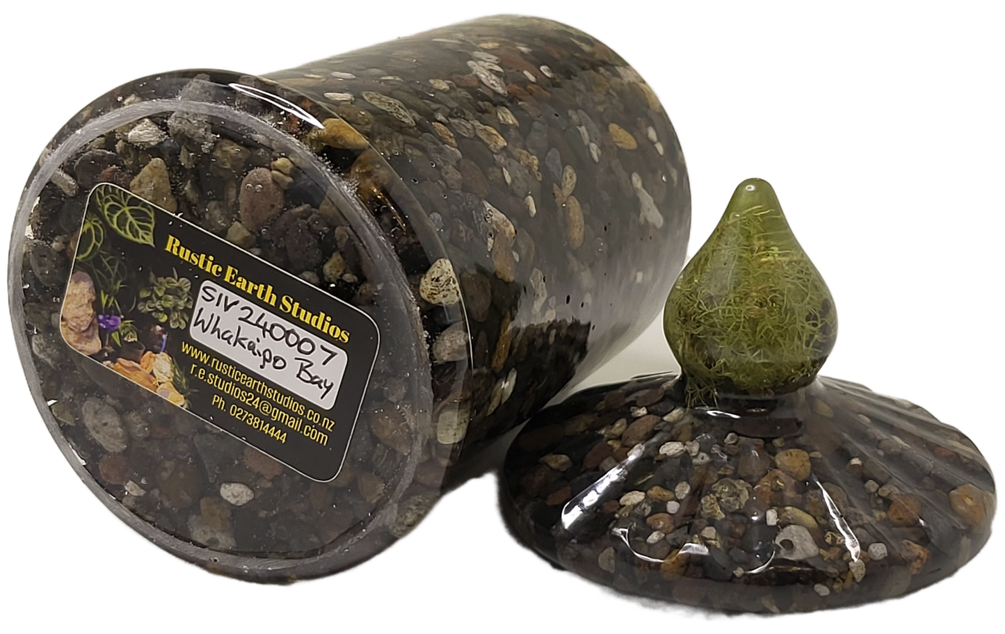 Rustic Rock Jar with lid