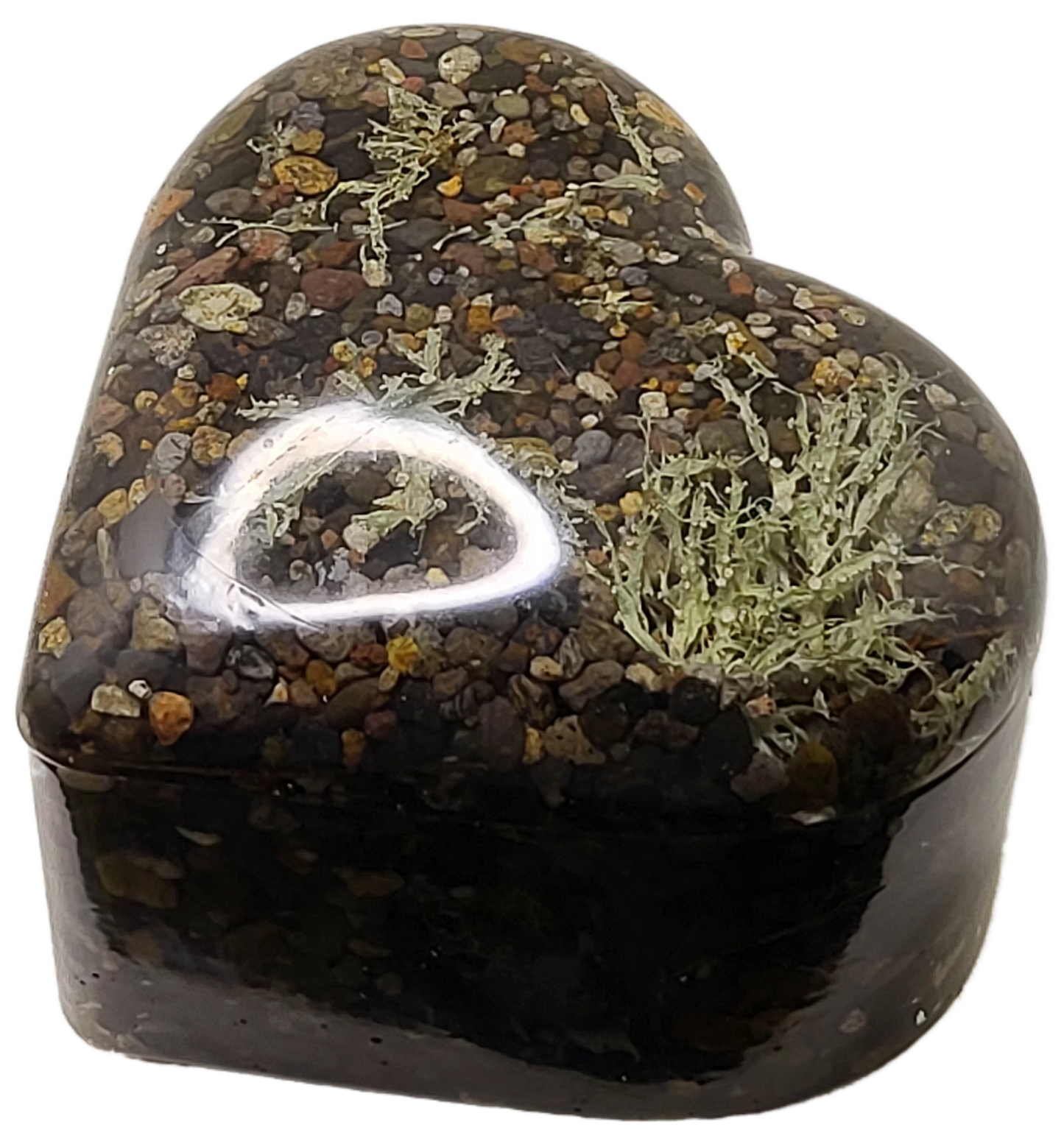 Rock pot heart with lid