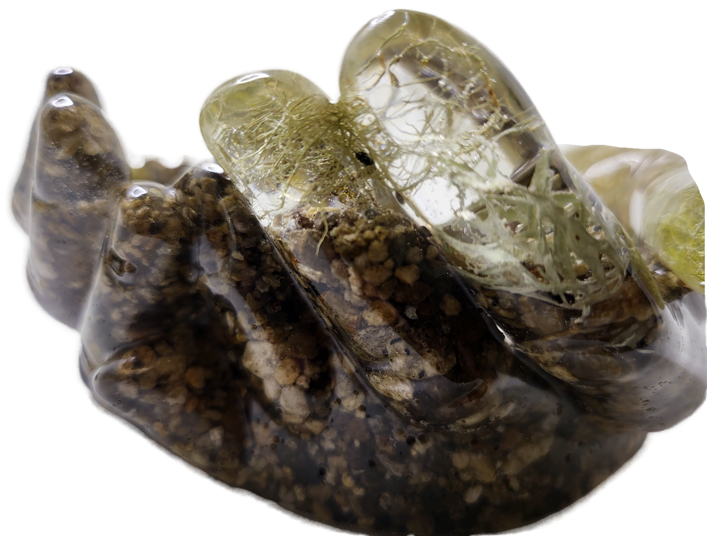 Rock dish giving hands