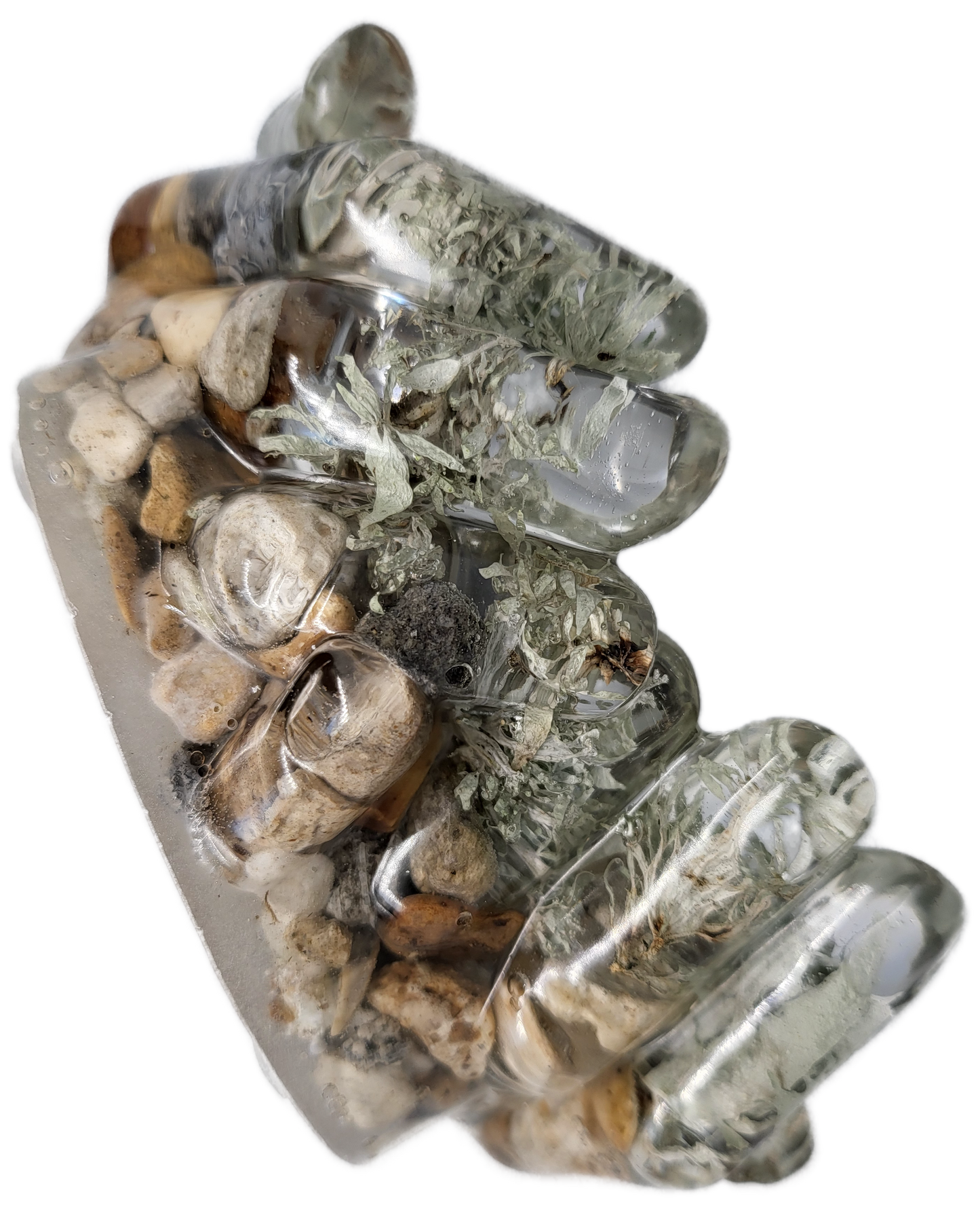 Rock dish giving hands
