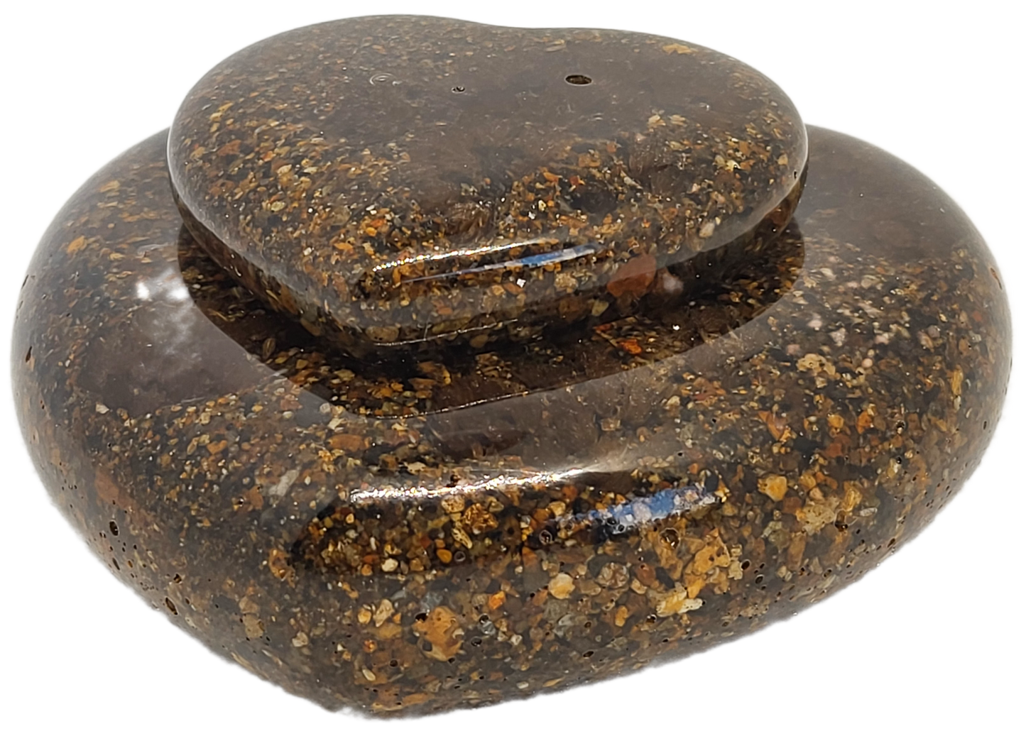 Rock pot heart with lid