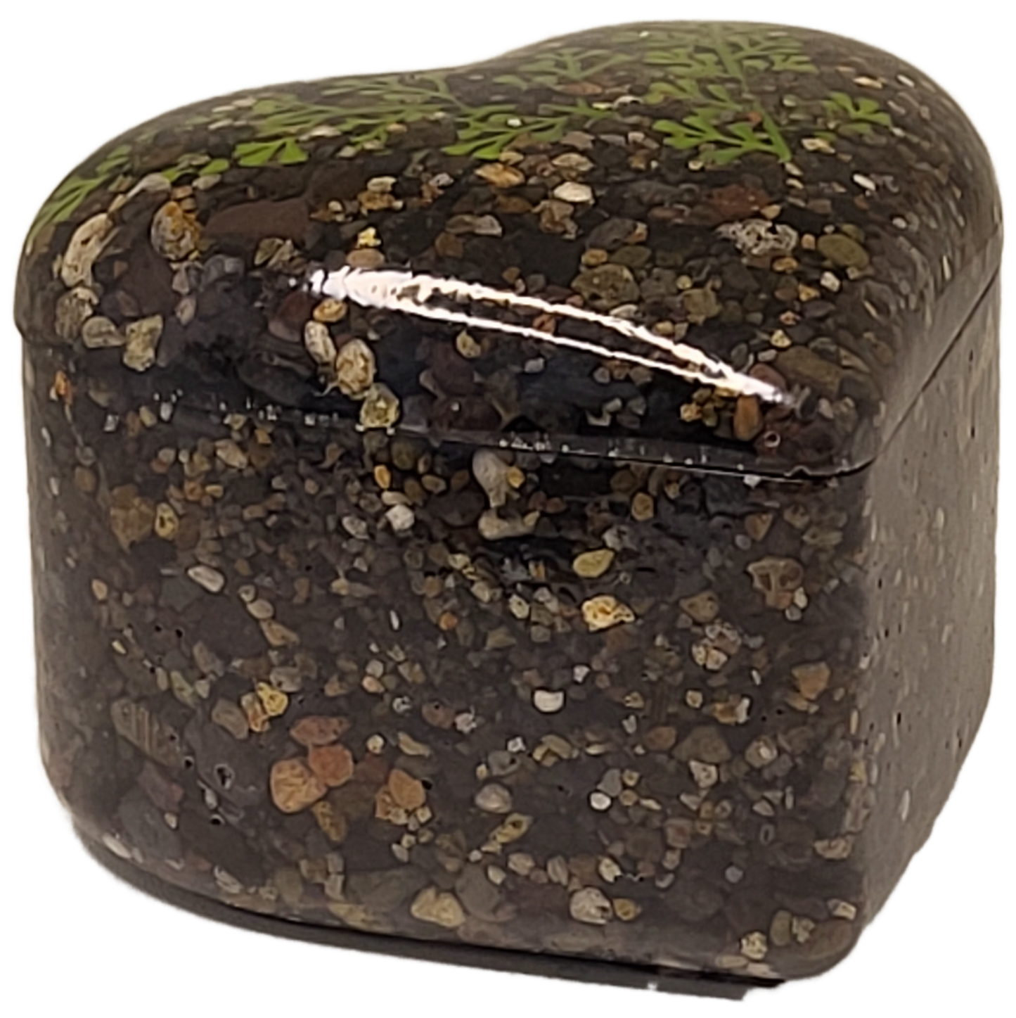 Rock pot heart with lid